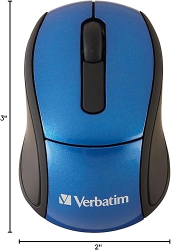 Miniatura 6 de Verbatim Mini ratón óptico inalámbrico de viaje de 24 G con nano receptor para Mac y PC color azul