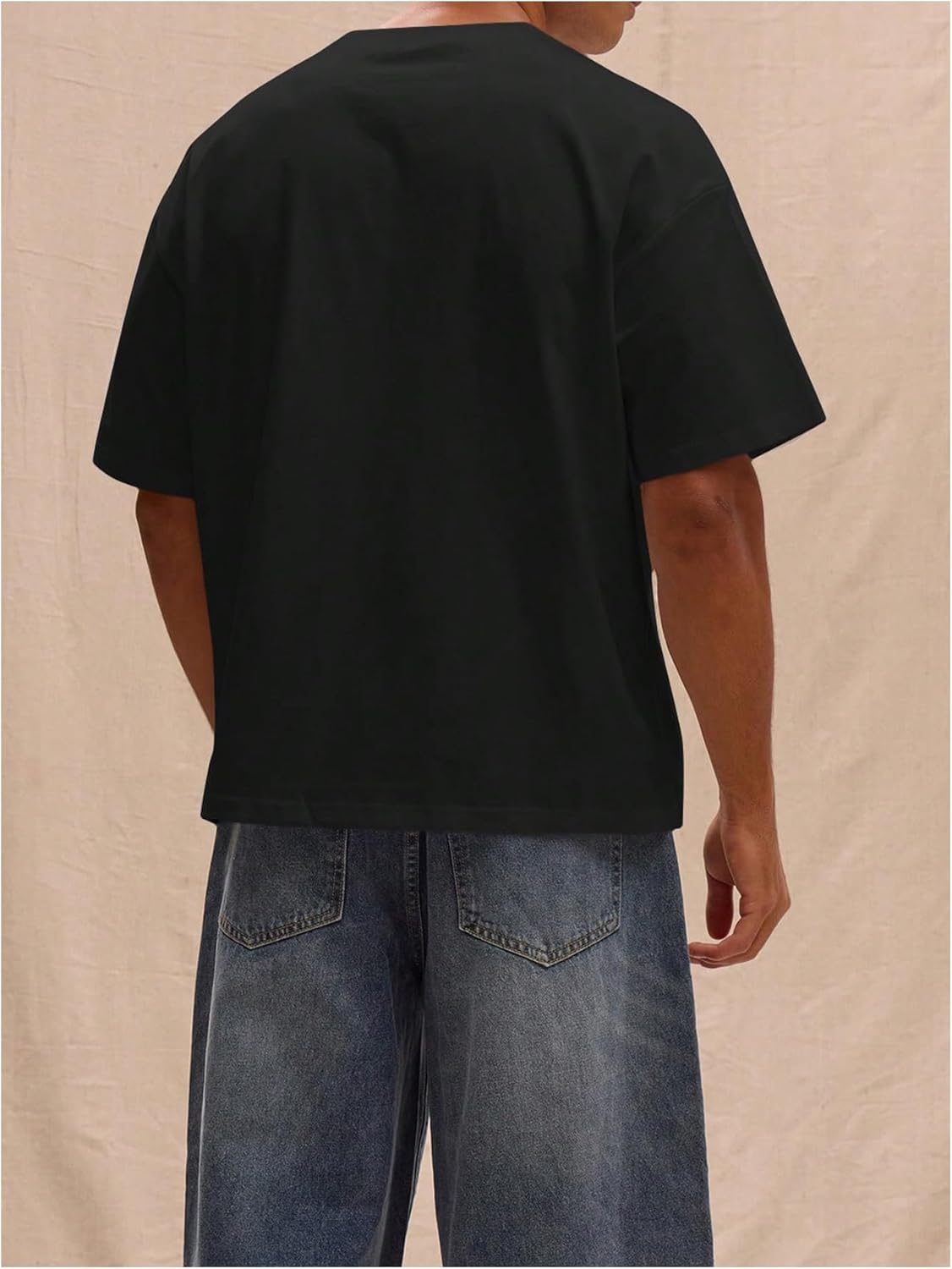 SHENHE Men's Oversized T Shirt Short Sleeve Crew Neck Summer Casual Baggy Plain Tee Top - Image 3