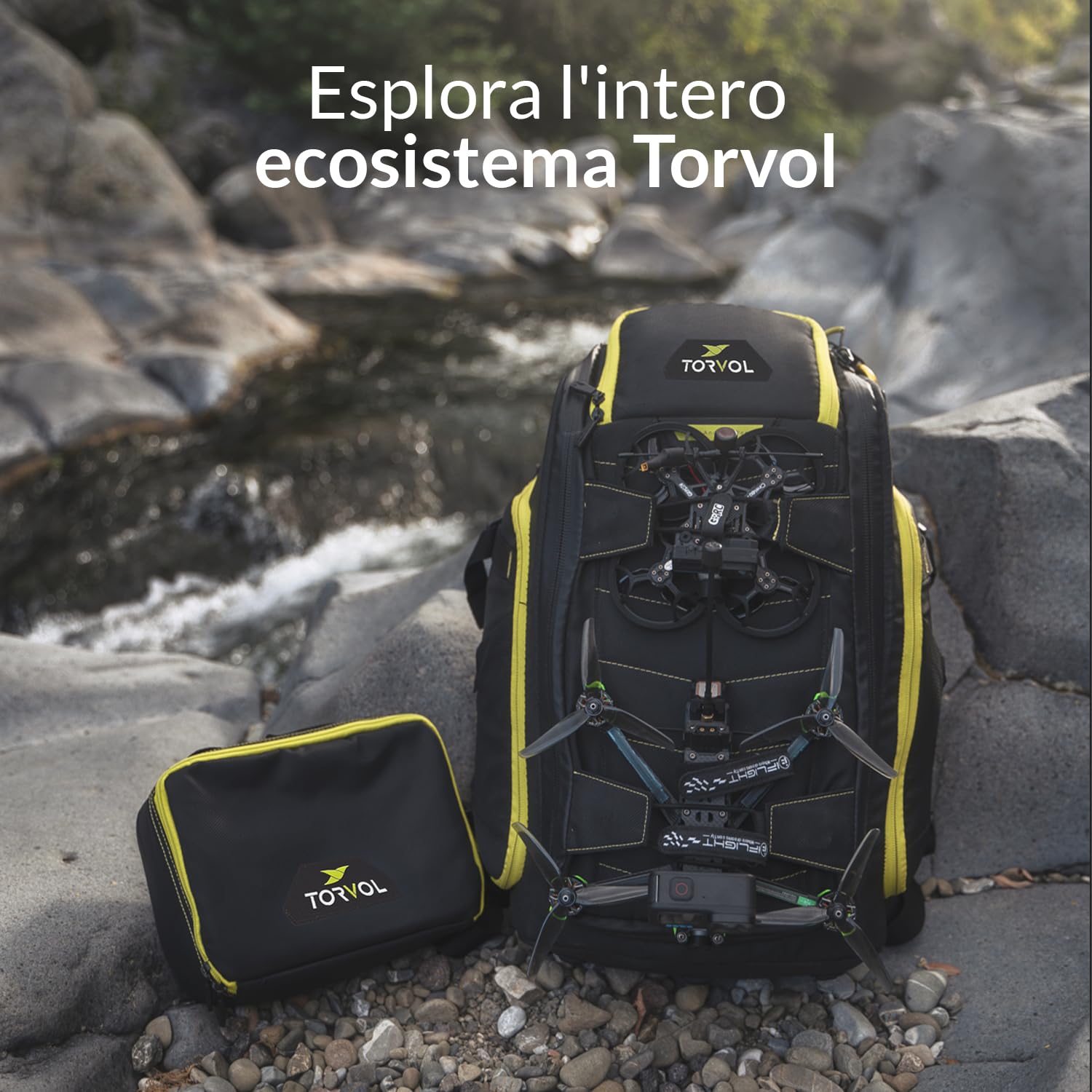 TORVOL - LIPO SAFE BAG, Lipo bag ignifuga e impermeabile per batterie, fino a 15 LiPo, compatibile zaini PITSTOP, 26x20x11 cm, Nero & Verde