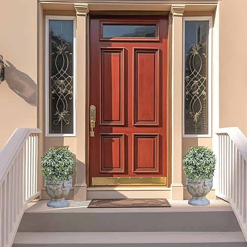 Miniatura 7 de Topiarios artificiales para porche delantero, juego de dos plantas arbustivas artificiales (23 pulgadas de alto, 13 pulgadas de profundidad), árbol