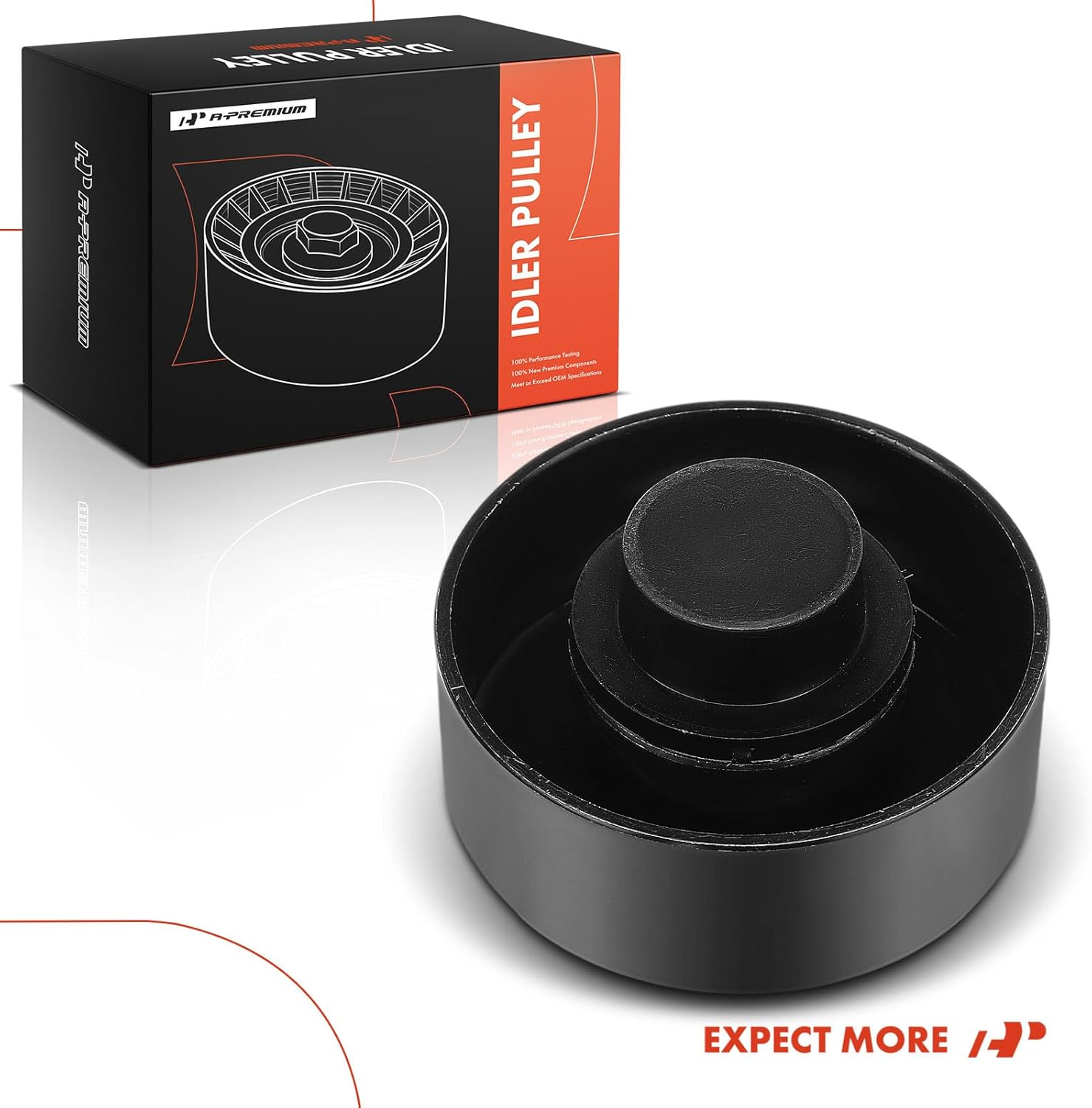 A-Premium Belt Idler Pulley Compatible with Hyundai Sonata, Santa Fe XL, Genesis, Palisade, Azera, Veracruz, Entourage & Kia Sorento, Sedona, Telluride, Cadenza, Borrego, Amanti, K900 & Genesis G80