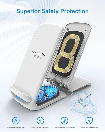 Miniatura 2 de Cargador inalámbrico - NANAMI - Juego de almohadillas de carga inalámbrica rápida compatible con iPhone 15/14/13/12/11 Pro/XS Max, cargador de