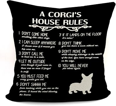 Mancheng-zi Corgi Pillow Covers 18x18,Corgi Gifts for Corgi Lovers,Corgi Gifts,Corgi Butt,Corgi Stuff,Corgi Decor,Corgi Christmas Decorations