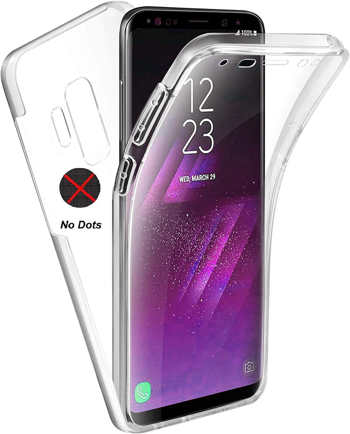 KP TECHNOLOGY Galaxy S9 Plus (S9+) - (360 Front + Back Protection) Full Complete Protection For Samsung Galaxy S9 Plus S9+ Gel Case - Clear