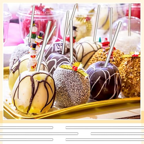 Vista 41 de Zopeal 200 palitos acrílicos para tartas, palitos de dulces para bodas, Halloween, Navidad, dulces, pasteles, chocolate, galletas, postres, hechos a