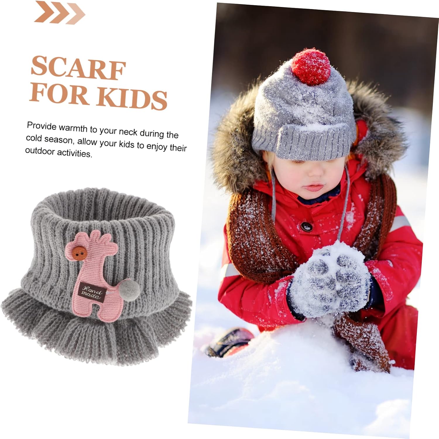 BESPORTBLE Neck Gaiter Winter Boy Girl Scarf Boys and Girls Knitted Cartoon Scarf Warm