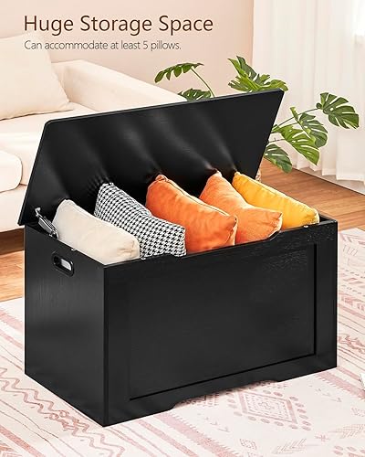 Miniatura 4 de usikey Cofre de almacenamiento de 29.5", caja de juguetes con bisagra de seguridad y amortiguadores de gel, cofre de juguetes, baúl de