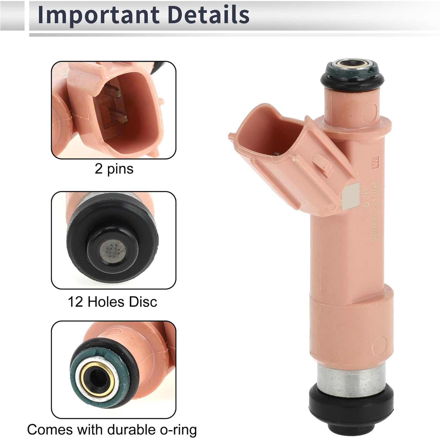 Fuel Injector for Toyota Prius C 1.5 2012-2019 Flow Match Fuel Nozzle No.23209-21091 4 Pcs