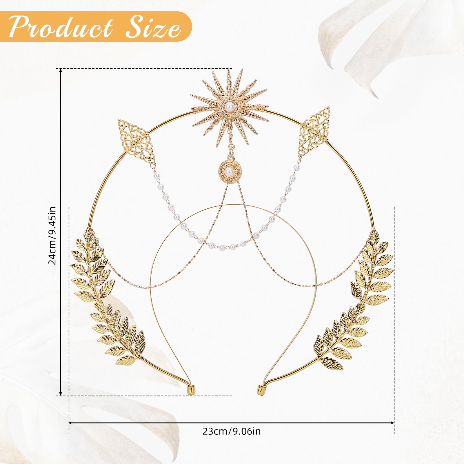 Halo-Kronen-Kopfschmuck Gold – Gothic Sonnengöttin Stirnband Für Cosplay, Hochzeit & Halloween