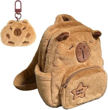 Capybara Bag, Cute Capybara Backpack, School Backpack with Capybara Keychain, Lightweight and Durable, Perfect for School, Travel, and Daily Use