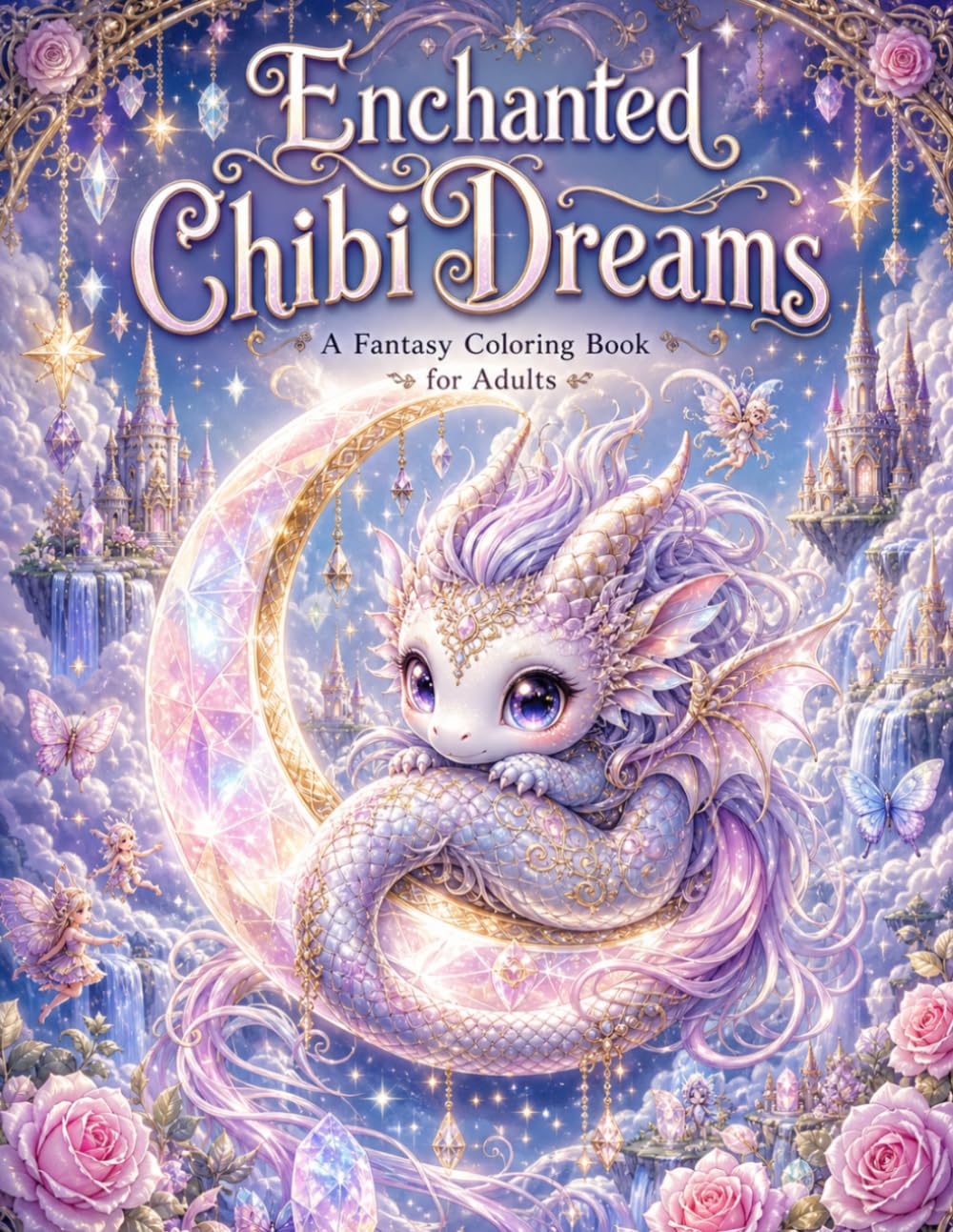 Enchanted Chibi Dreams: 40 Adorable Fantasy Coloring Pages with Dragons, Fairies & Celestial Magic