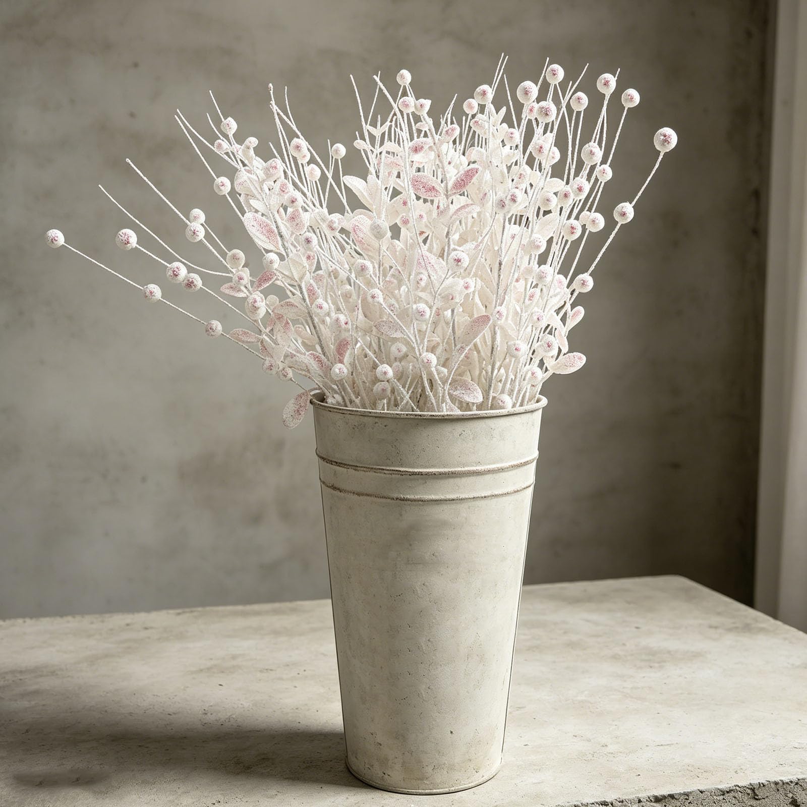 12 Piezas de Ramas de Bayas navideñas con Purpurina - Adornos navideños de ramitas Brillantes para Ramos de Boda y decoración de Invierno
