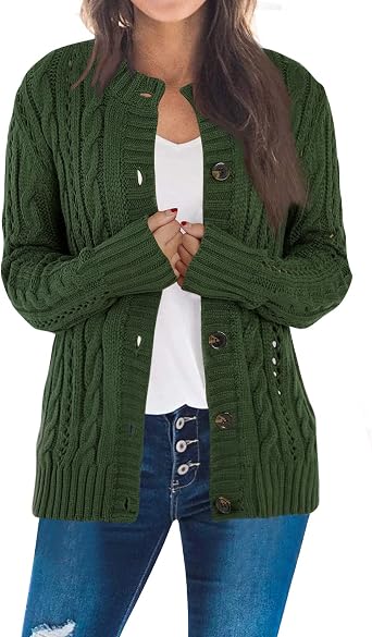 green cardigan button up