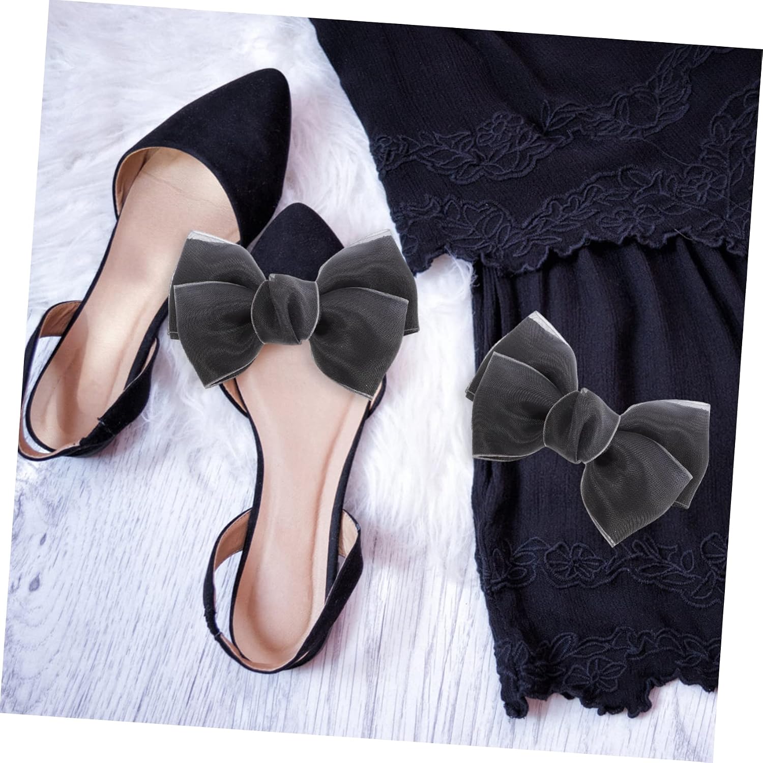 Baluue Bow Shoe Flower Small Bow Bows Appliques Shoe Clips Decor Shoe Jewelry Shoe Decoration Wedding Shoe