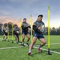 Vista 1 de FORZA Base de poste de slalom pesada Base de goma duradera de 5 libras para postes de entrenamiento de deportes y agilidad Interior y exterior