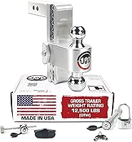 Vista 16 de Weigh Safe Soporte de bola de enganche de remolque ajustable, enganche de caída ajustable de 8 pulgadas para receptor de 2.5 pulgadas con juego de 4