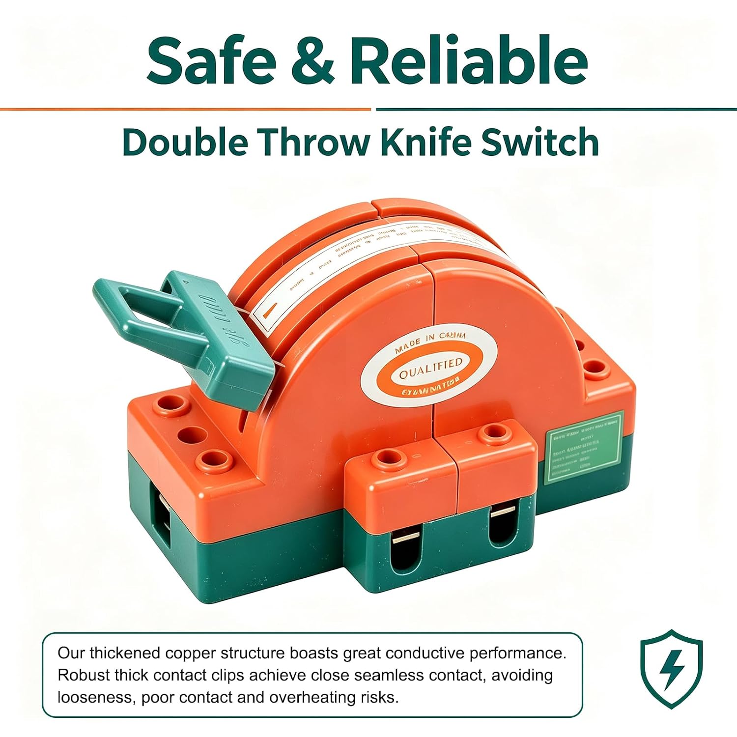 Disconnect Knife Switch Double Throw 100A 220V 2 Pole Power Switch DPDT
