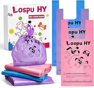 Poop Bags for Dogs, 300 Count Extra Wide Easy Tie Dog Poop Bags with Handles, Extra Thick Leak Proof Pet Waste Bag for Puppy Walking and Cat Litters