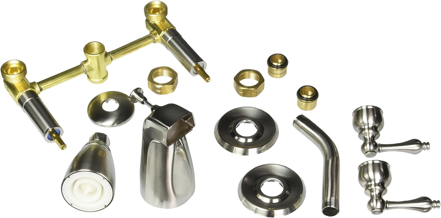 Elements of Design EB248AL Magellan Tub & Shower Faucet, 5" Spout Reach, Brushed Nickel