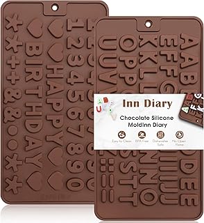 Silicone Letter Mold and Number Chocolate Molds with Happy Birthday Cake Decorations Symbols 2pcs