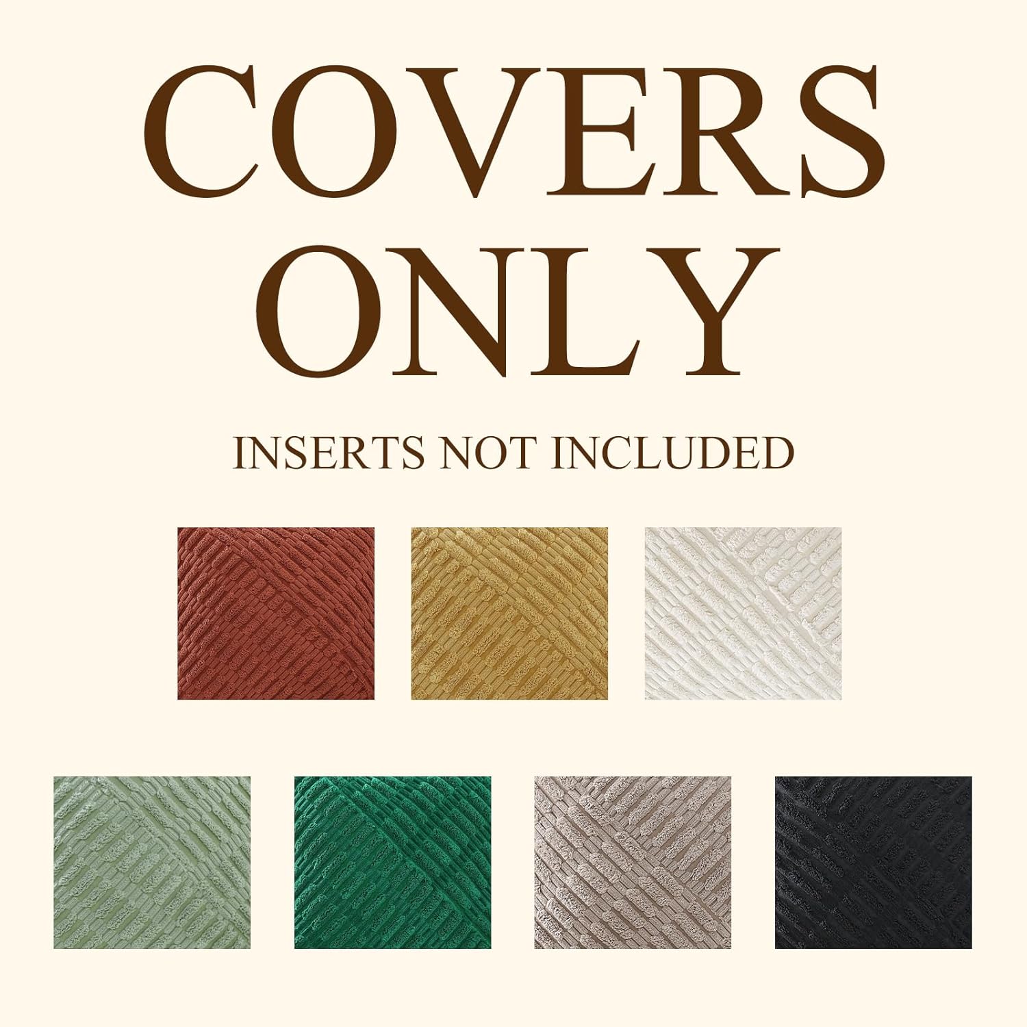 decorUhome Decorative Cream White Throw Pillow Covers 20x20 Set of 2 with Splicing, Boho Soft Corduroy Broadside Twill Spring Pillow Covers for Couch Bed Sofa Living Room - Image 6