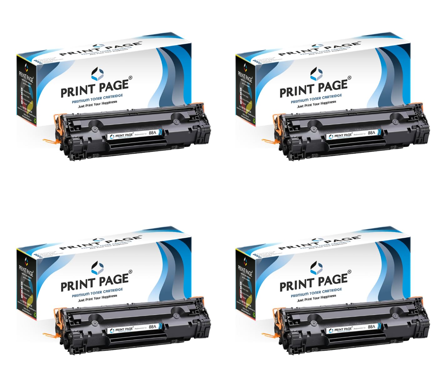 88A Toner Cartridge Compatible for LJ Printer P1007, P1106, P1108, P1008, M1213nf MFP, M1136 MFP, M126nw MFP, M1218nfs, M128fw MFP, M128fn MFP, M226DW and M226DN (88A - Set of 4)