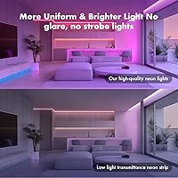 Vista 3 de Neon Rope Lights, 50FT RGB Led Strip, Waterproof IP67, DIY Design, Music Sync, 44 Keys Remote Control, Multiple Modes, for Living Room, Bedroom