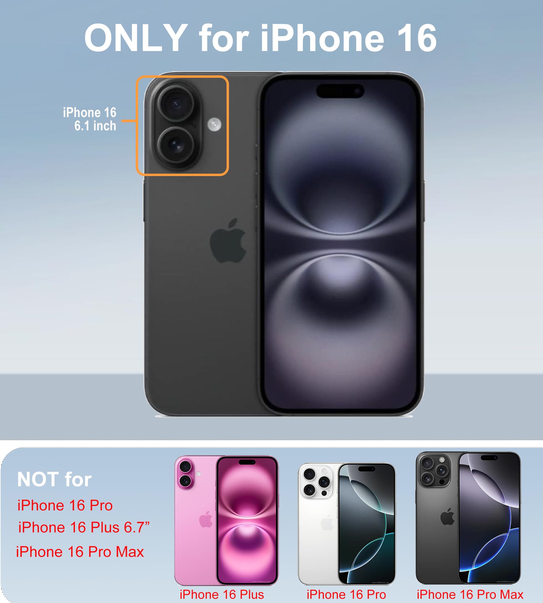 for iPhone 16 Case [Shockproof] [Dropproof] [Heavy Duty Protection] [Pocket-Friendly] Slim & Tough Non-Slip Protective Phone Cover for iPhone16 6.1inch, Black