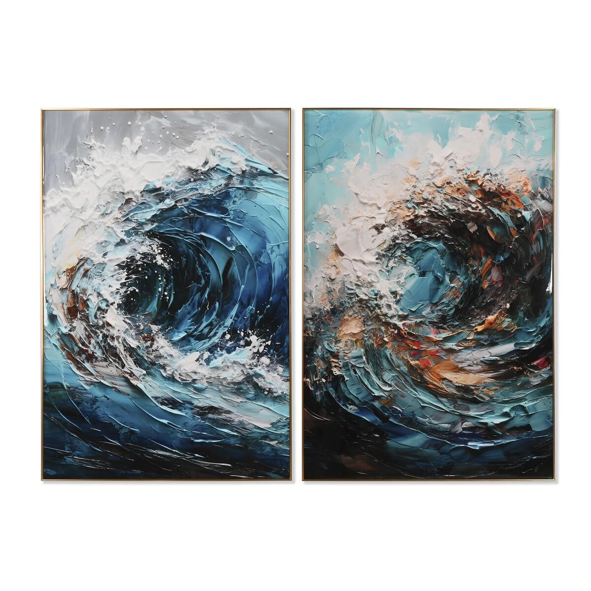 Tableau mer et océan 80x3x120cm duo de décoration murale moderne