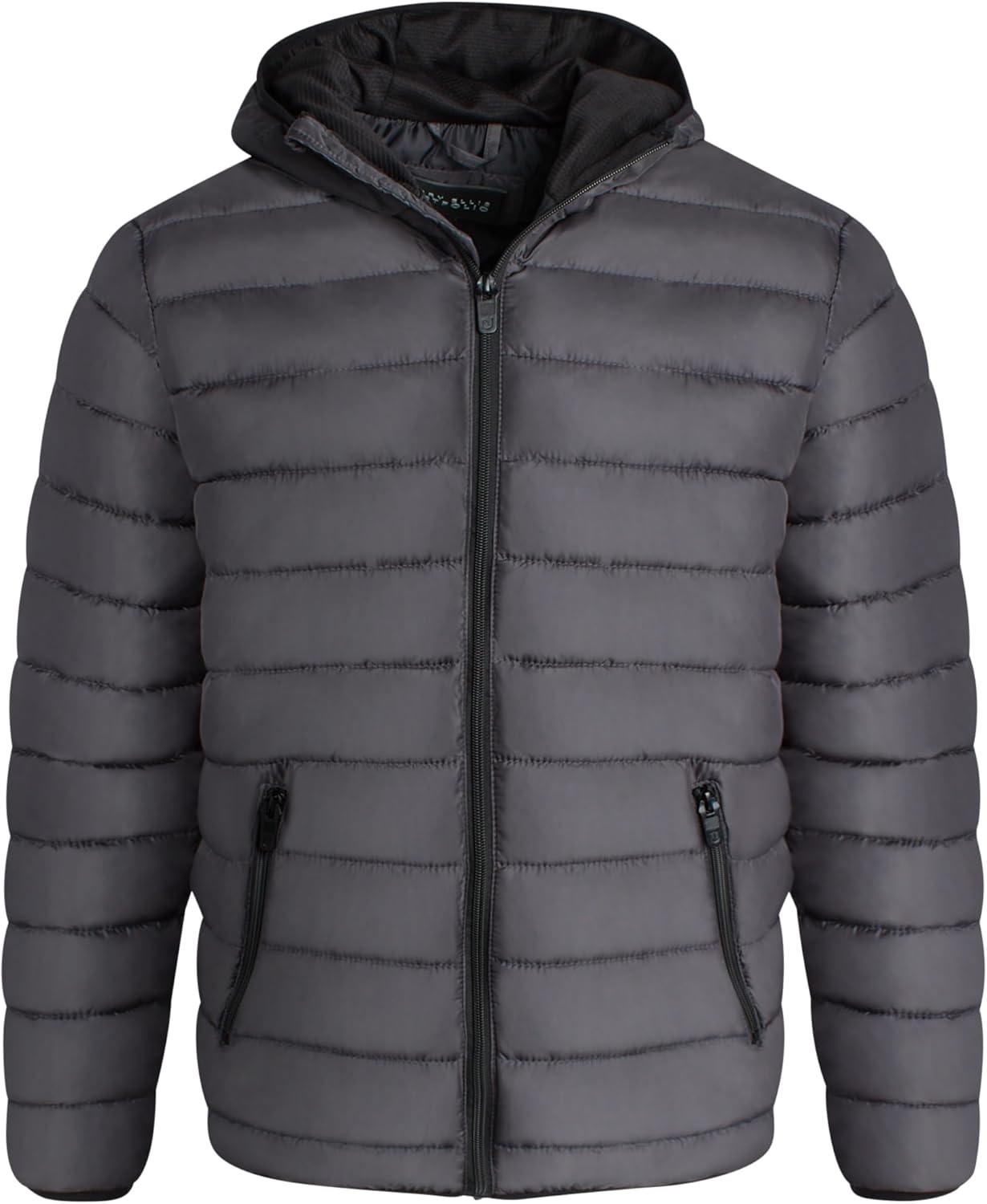 Perry Ellis Mens Puffer Jacket - Quilted Packable Down Winter Jacket with Hood - Lightweight Winter Coat for Men