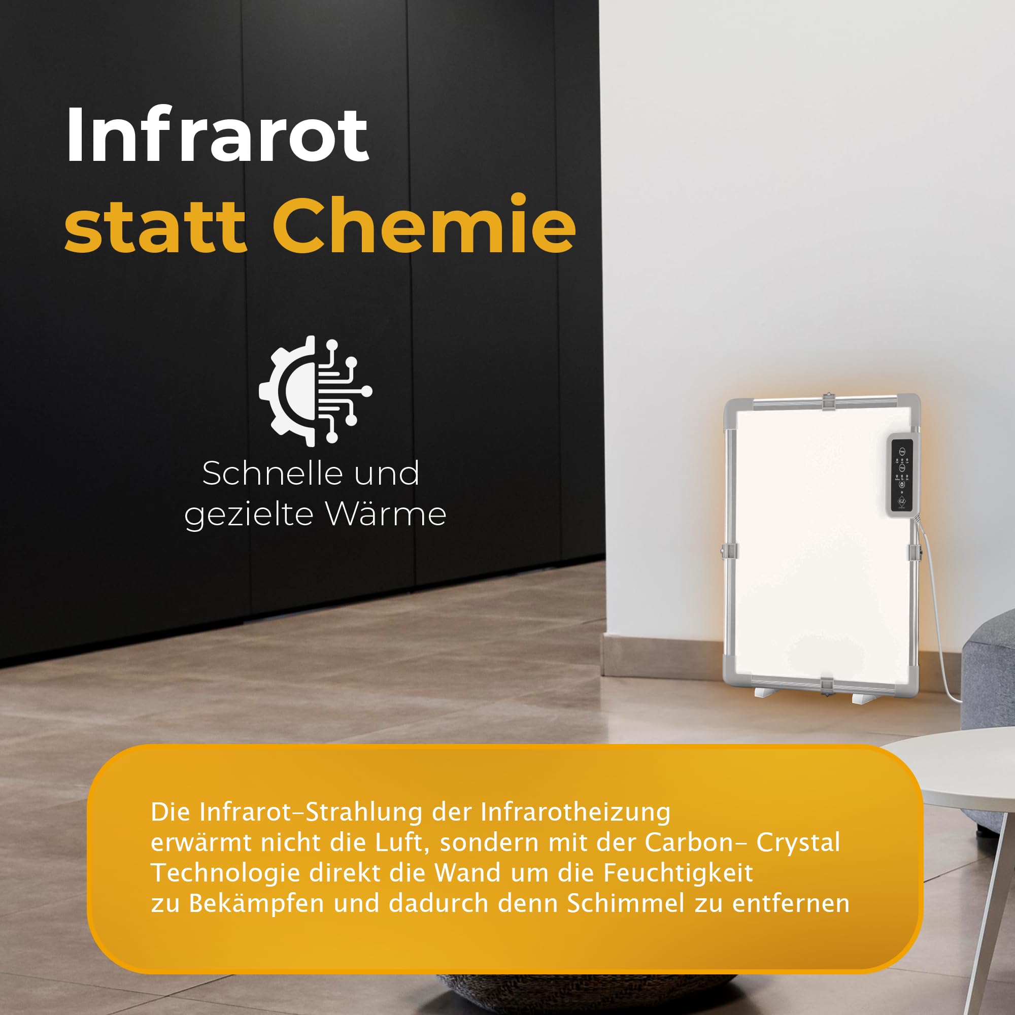 Schimmelentferner Wand - Alternative zum Schimmelspray und Schimmelfarbe ohne Chemie - Profi Infrarot Schimmel entferner - Anti Schimmel set XL