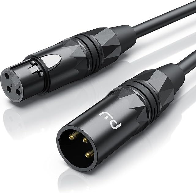 Primewire audio cable XLR male jack to XLR female jack- 2m - microphone cable - 4 Colour rings each - OFC oxygen free copper - for microphones Hifi mixing console speaker - shielded - flexible