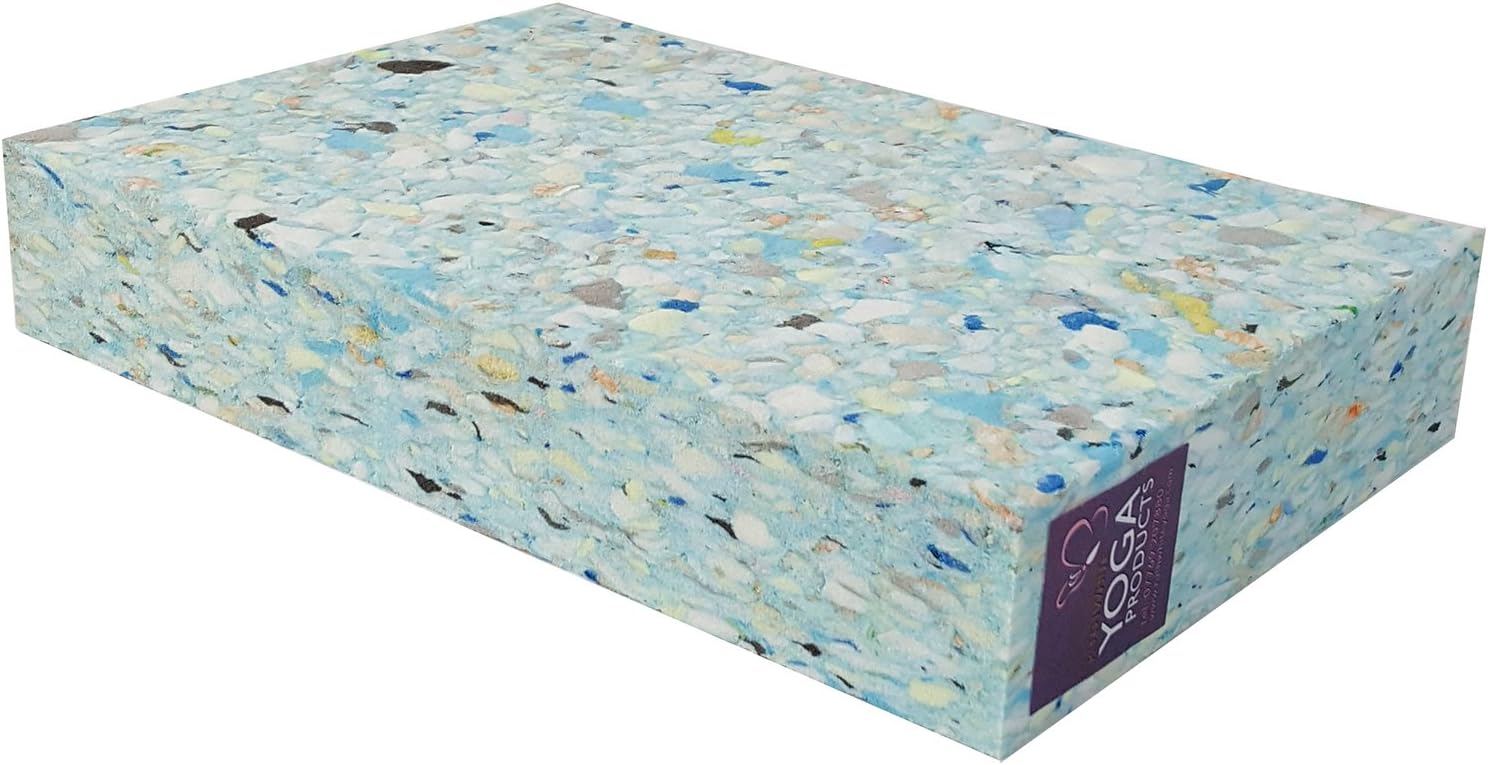 1 x Recycled Chip Foam FULL Yoga Block - 5cm / 2 inch FULL HEIGHT Yoga Chip Block