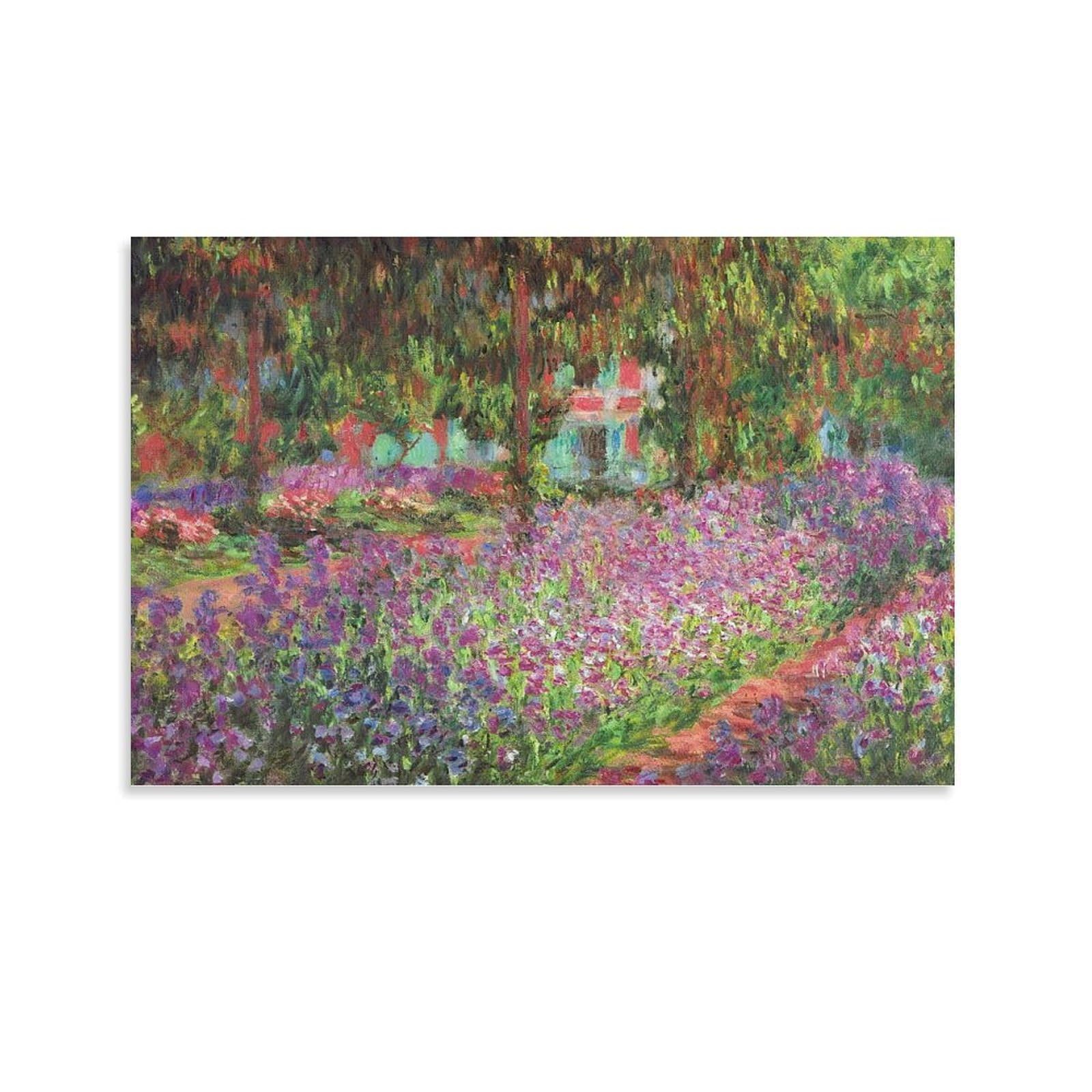 Yieanbao Unframe. Claude Monet Impressionist Famous Painting Poster (Garden At Giverny) Canvas Print Art Poster, Wall Art Home Decoration Painting; Unframe; 20X30inch(50X75cm)
