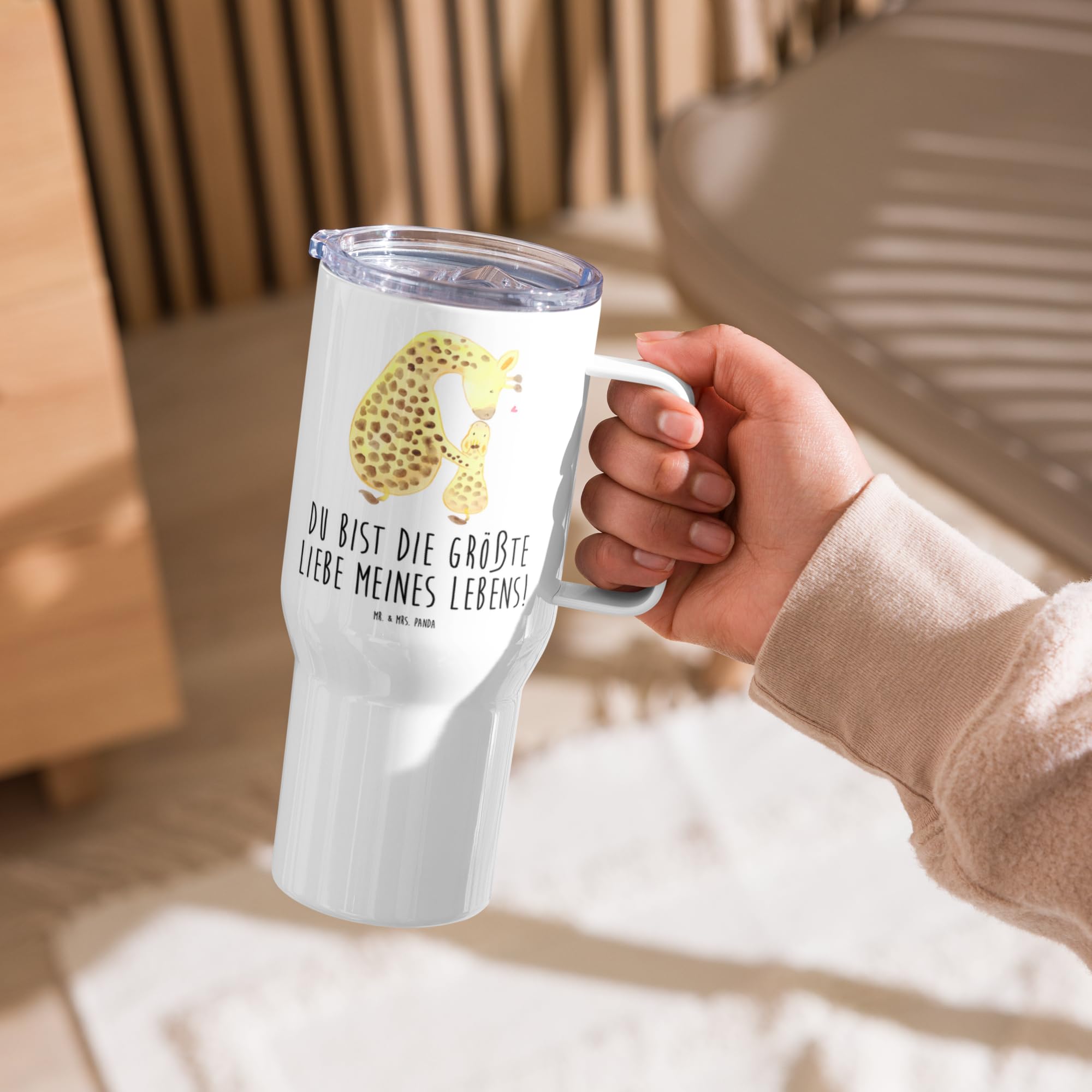 Mr. & Mrs. Panda Teetasse Giraffe Kind - Geschenk, Kaffee-to-go-Becher, thermosbecher, Sohn, To-Go-Becher, Mutter, Tochter, Thermobecher, getränkebecher, Kaffee-Thermobecher, Lieblingsmensch, Afrika
