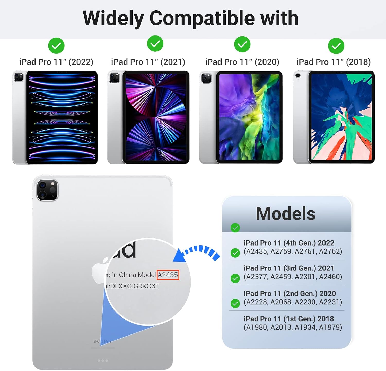 MoKo Case Fit iPad Pro 11 2nd Gen 2020 & 2018 [Support Apple Pencil 2 Charging] Case with Stand, Soft TPU Translucent Frosted Back Cover Slim Smart Shell iPad Pro 11 Case, Auto Wake/Sleep - Navy Blue