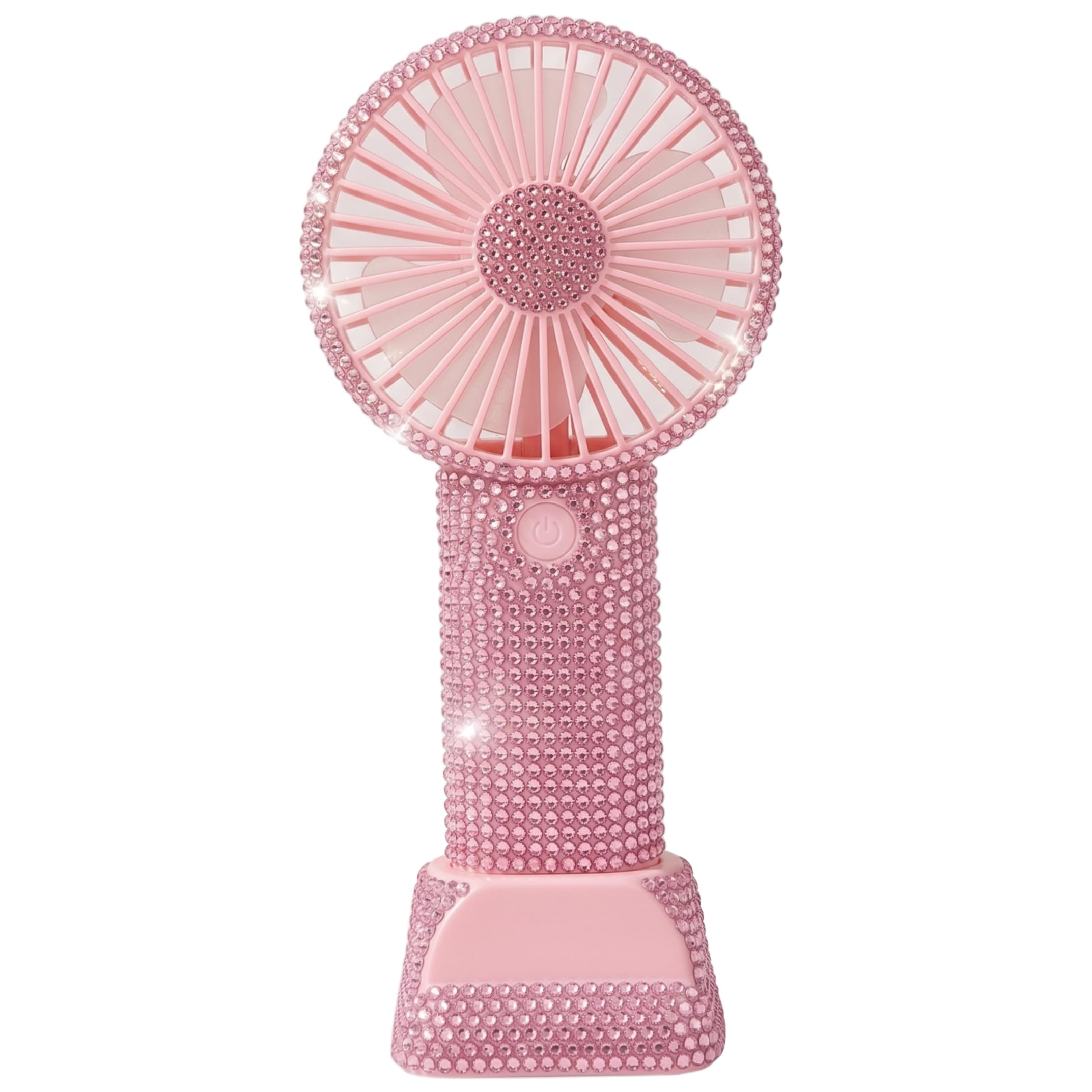 Ginwrek Makeup Fan Rhinestone Fan, Bling Handheld, Rechargeable Portable Personal Fnas With 3 Speeds, Quiet Mini Tabletop Fans- Style-1