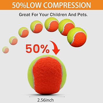 SHYUJAJIE 20 Pack Kid Tennis Balls,25%/50%/75% Low Compression Stage