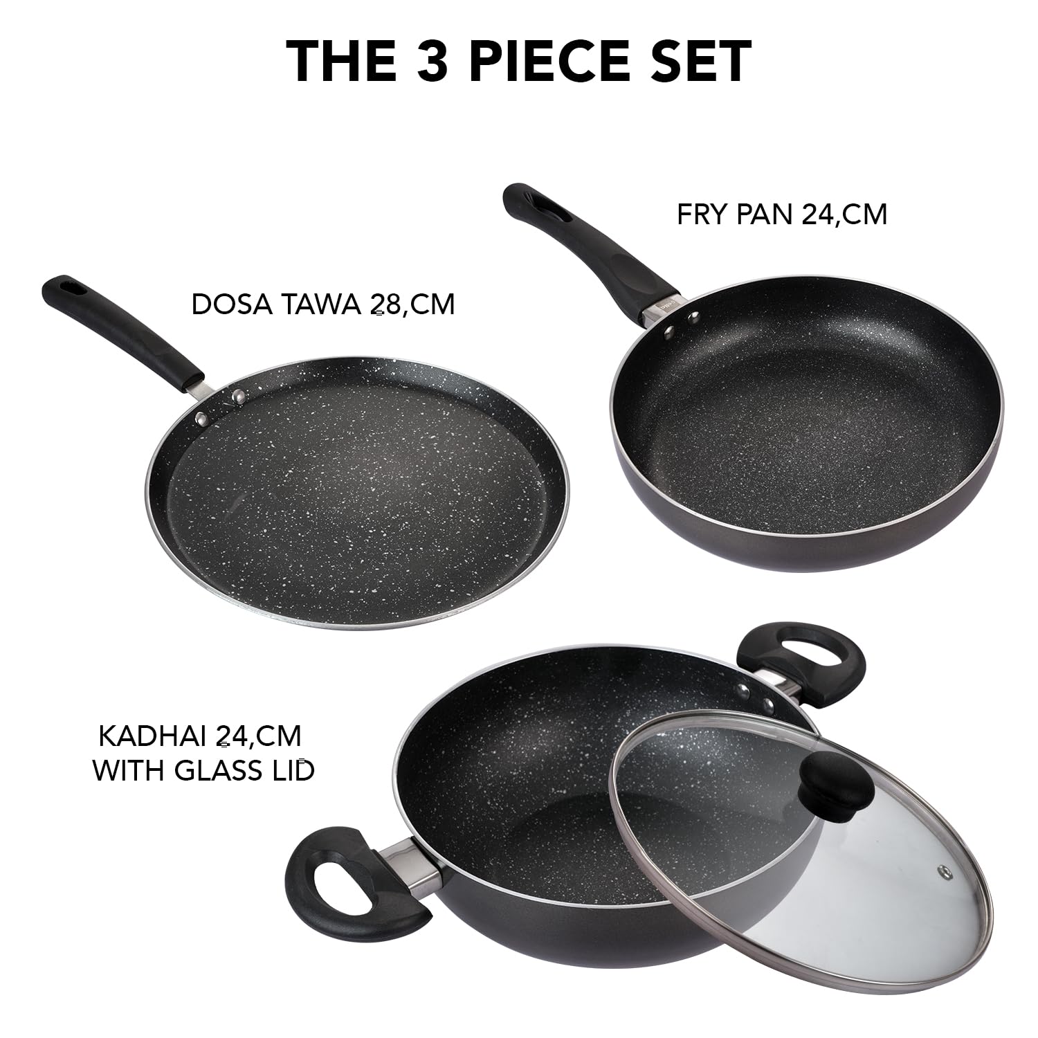 Cello Kitchenova Non-Stick Cookware Set - 3 Piece Gift -5