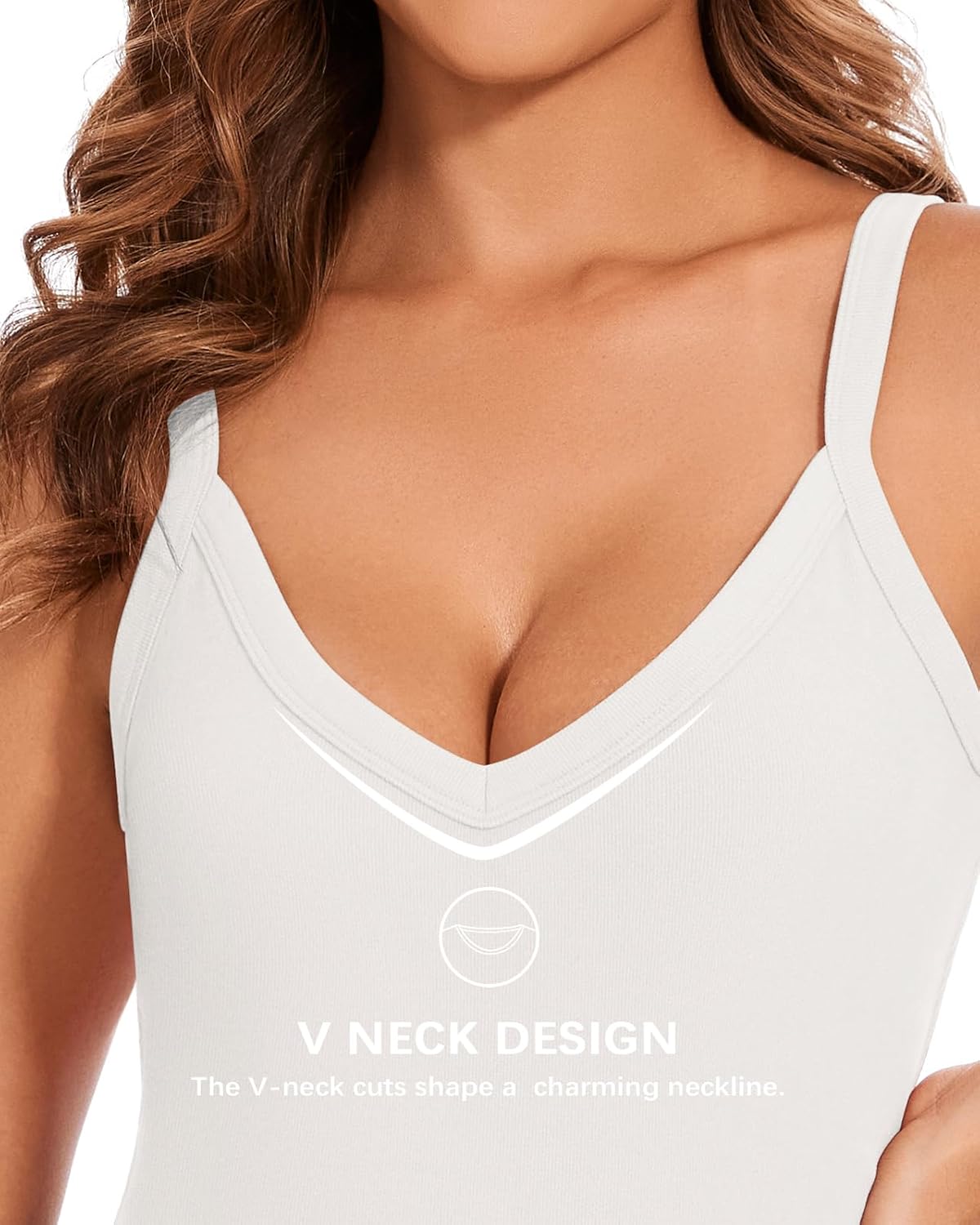 WOWENY Thermal Fleece Tank Top for Women V Neck Sleeveless Shirts Camisole Warm Base Layer Cami Vest Underwear Tops - Image 4