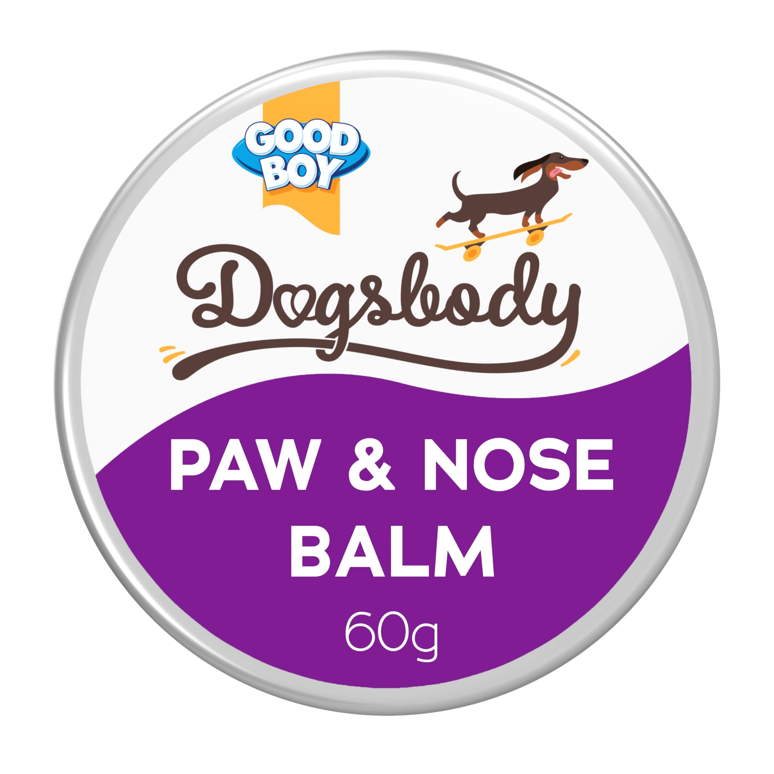 Good Boy Dogsbody Paw & Nose Balm For Dogs 60g - 100% Organic, Natural Ingredients - Moisturises Dry & Cracked Skin - Aloe, Beeswax, Shea Butter