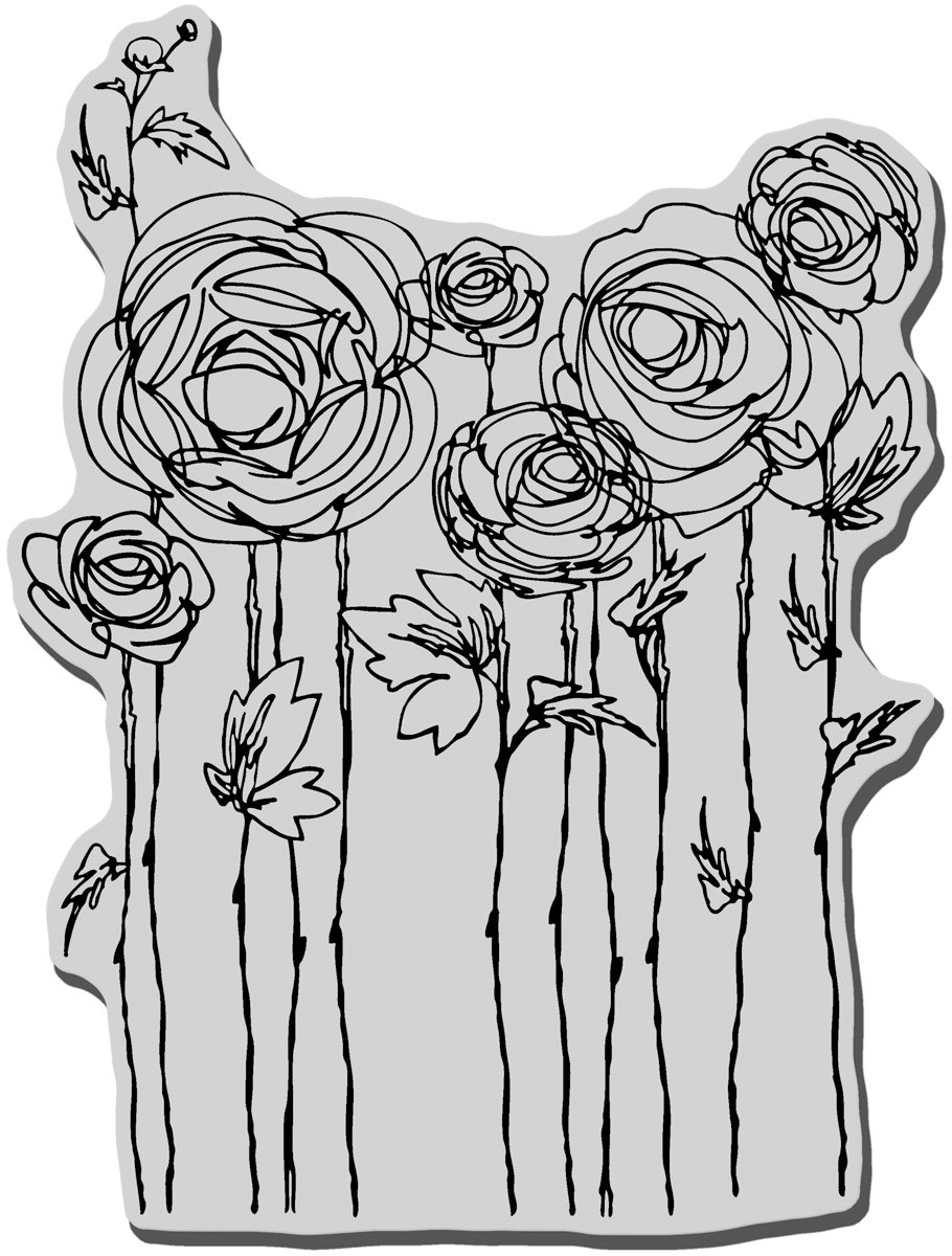 Stampendous Cling Rubber Stamp-Ranunculus Field