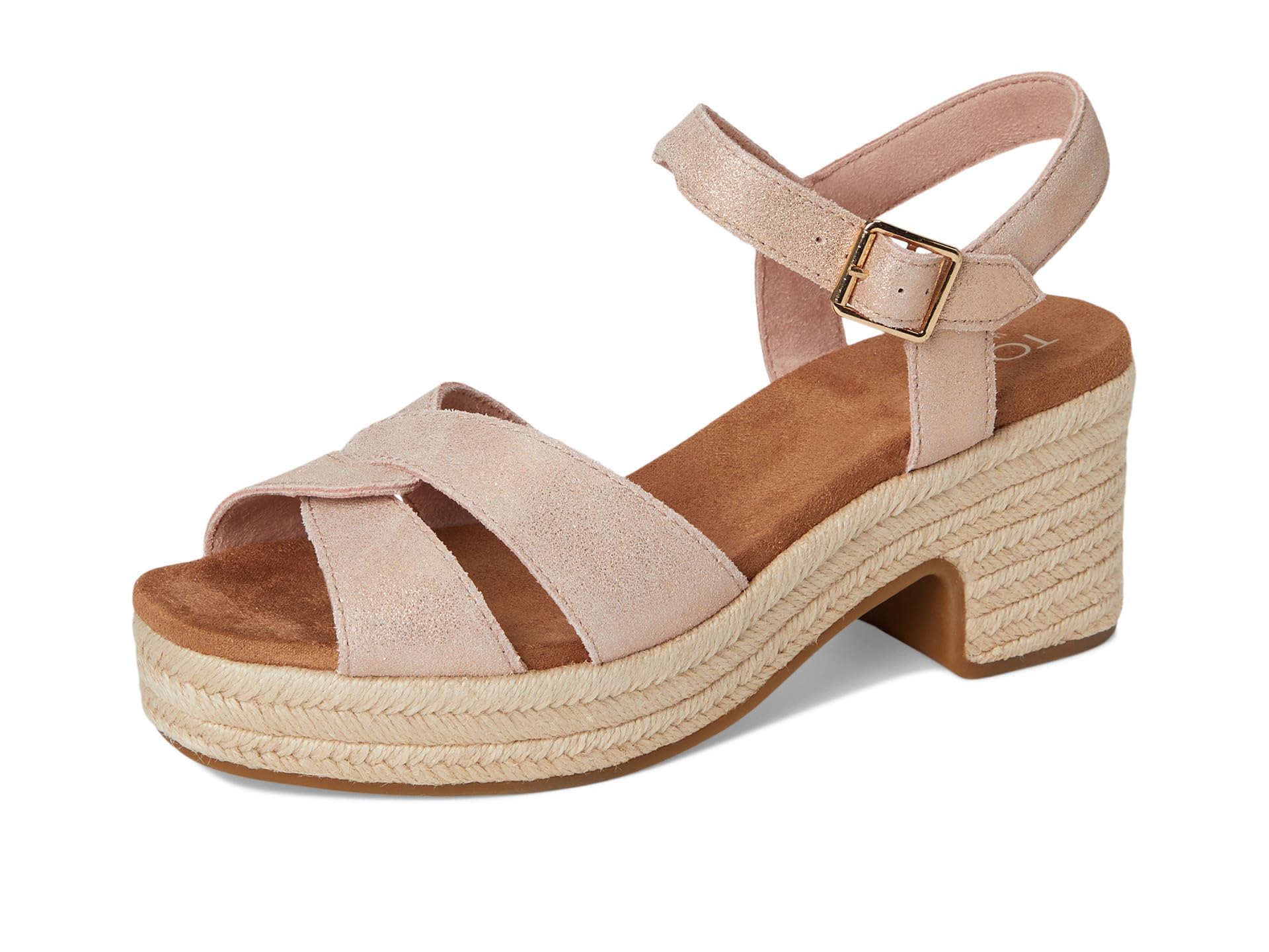 TOMS Women's Isla Heeled Sandal: 8 Pale Rose Suede