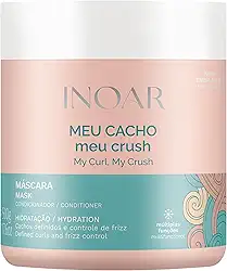 Inoar, Máscara Capilar Meu Cacho Meu Crush – Hidratação, Brilho e Definição com Colágeno Vegetal e Vitamina E - 500ml