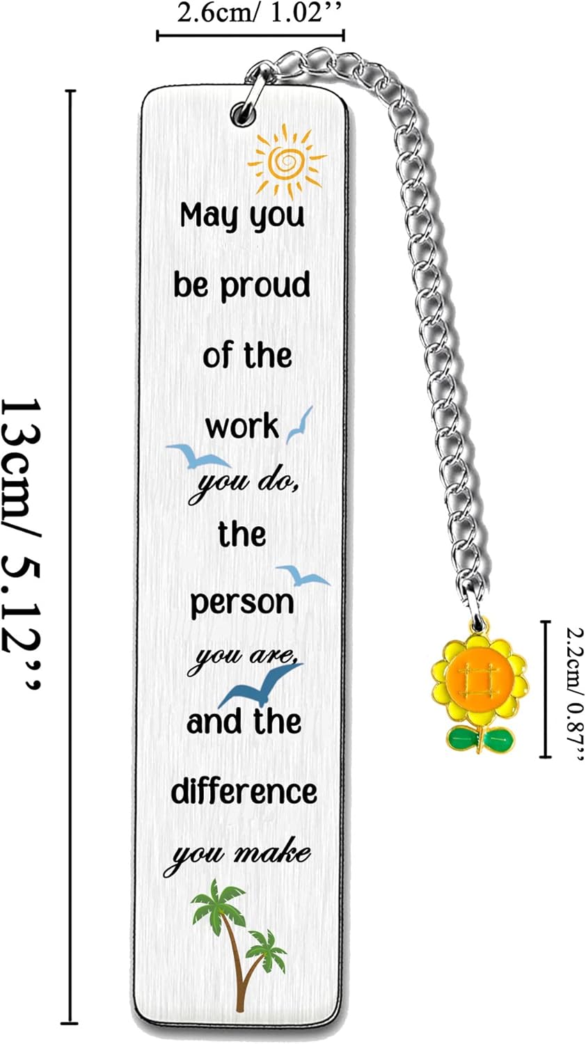 Bookmarks for Women Men Appreciate Gifts Bookmark Dad Mom Bestie Grandma Grandpa Teacher Birthday Present Auntie Uncle Sunflower Book Lover Colleague Friend Retirement Christmas Keepsakes (May You) - Image 6