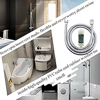 Vista 5 de Klabb Manguera de ducha de acero inoxidable con elemento de filtro, manguera de ducha de mano cromada de 59 pulgadas con inserto de latón y tuerca.