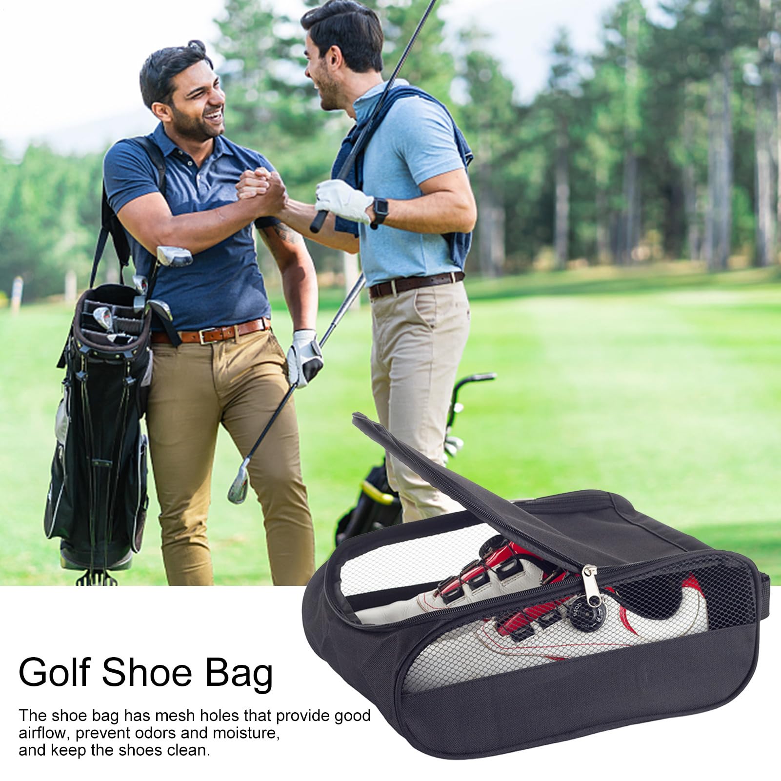 Bolsa para zapatos de golf, organizador de zapatos de viaje, bolsa compacta para zapatos | Bolsa duradera para zapatos con cremallera para hombres y mujeres, accesorios de golf, bolsa para zapatos