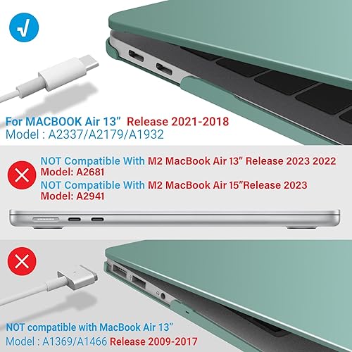 Miniatura 179 de IBENZER - Carcasa rígida para MacBook Air de 13 pulgadas versión 2020, 2019, 2018, A1932, A2179, con funda de teclado para Apple Mac Air 13 Retina