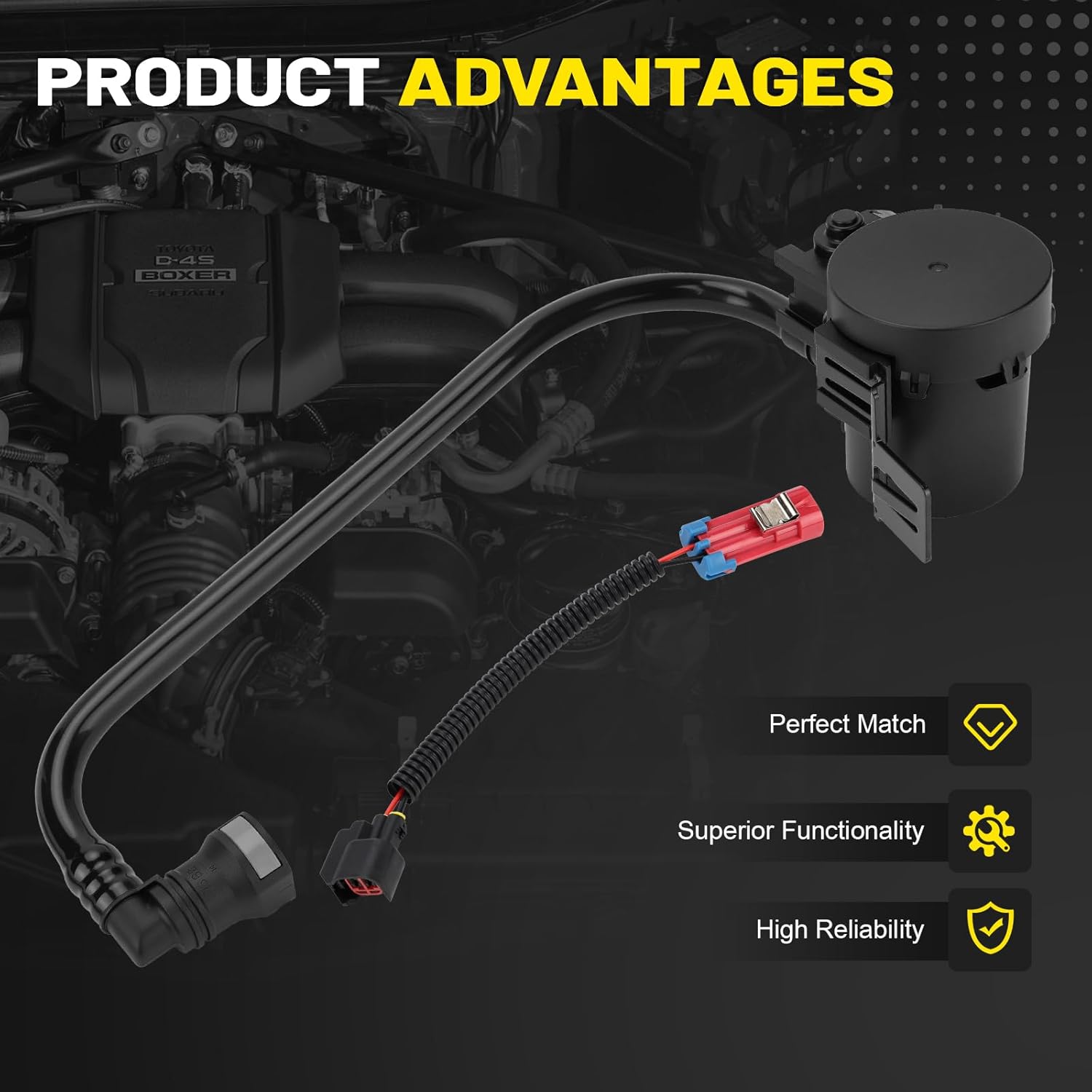 20907779 Vapor Canister Vent Solenoid Valve Compatible with 2004-2012 Chevy Colorado, GMC Canyon, 2006-2010 H3/H3T - Replaces 20907779, 10386359, 911-070, 25948082, Includes Hose