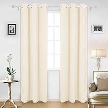 Very Elegant Back Panel Blackout Eyelet Set of 2 Pcs Long Door Curtains | Living Room/Hotel/Restaurant/Home/Resort/Office (9 Ft, Ivory)